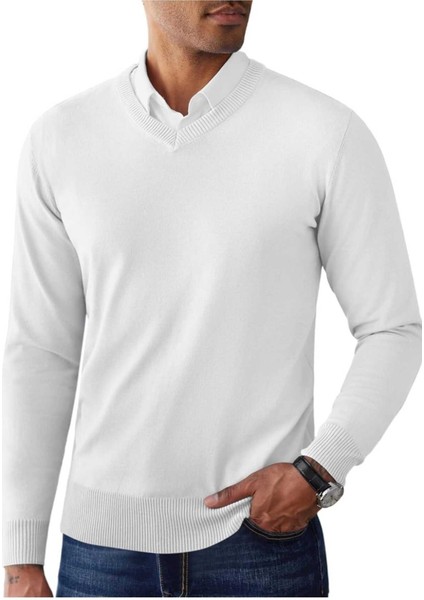 Shaun %100 Pamuk V Yaka Triko Kazak