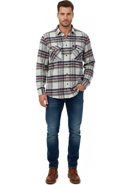Erkek Kışlık Çift Cep Kapaklı Oduncu Gömlek BGL-ST04869