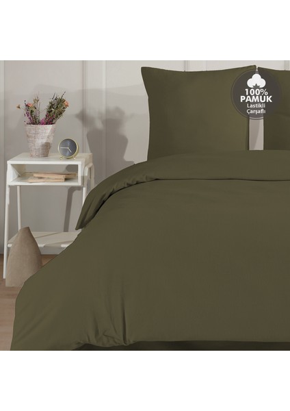 Plain %100 Pamuk Flanel Çift Kişilik Lastikli Çarşaflı Nevresim Takımı fiyatları