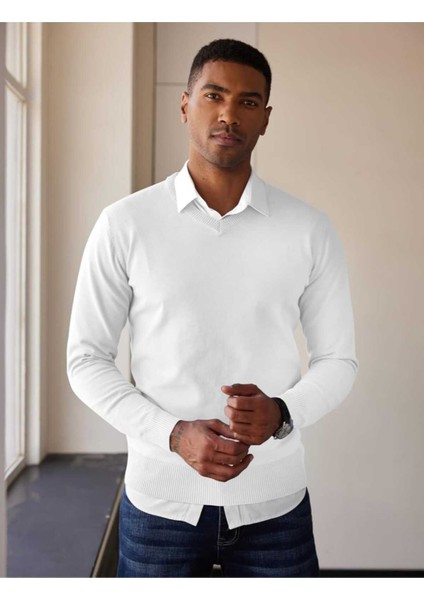 Shaun %100 Pamuk V Yaka Triko Kazak fırsatları