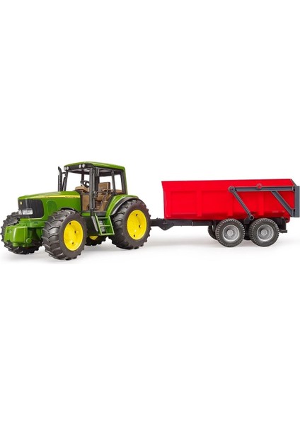 John Deere 6920 Traktör ve Kırmızı Römorku