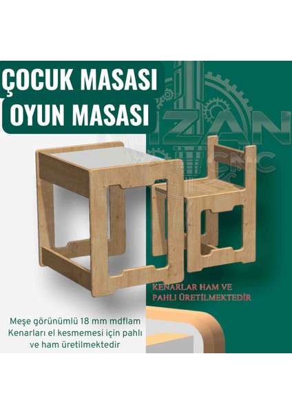Mzn Ahşap Çocuk Aktivite Masası,çalışma Masası