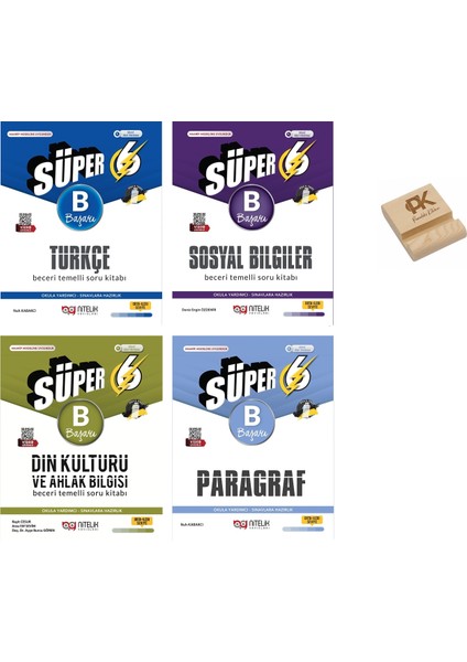 Nitelik 6. Sınıf Süper B Serisi Türkçe Sosyal Din ve Paragraf Soru Bankası 4lü Set + Telefon Standı