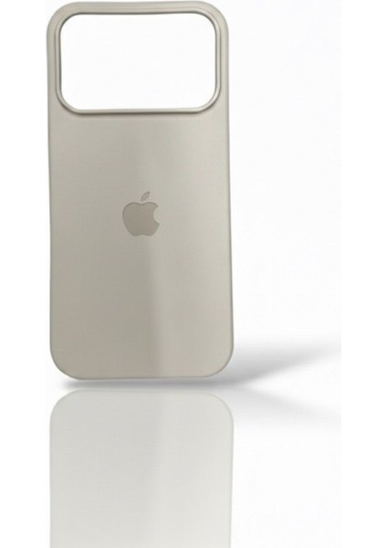 Iphone 17 Serisi ile Uyumlu Lansman Logolu Silikon Telefon Kılıfı, Içi Kafide Kılıf