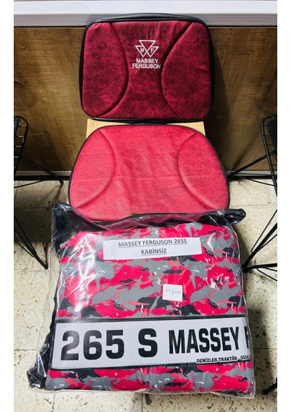 Massey Ferguson 265S Kabinsiz Traktör Özel Su Geçirmez Branda ve Düz Koltuk Kılıfı Mf Armalı
