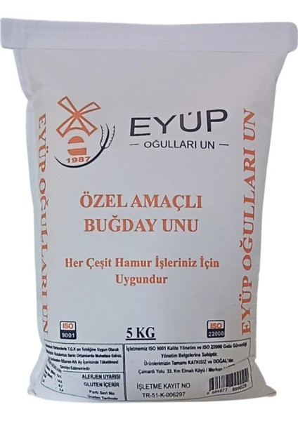 Eyüp Oğulları Özel Amaçlı Buğday Unu 5 kg – Katkısız, Doğal, Çok Amaçlı Un
