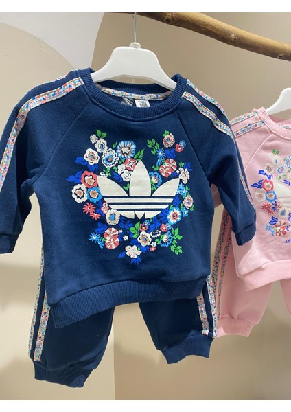 Çiçek Baskılı Lacivert Bebek & Çocuk Takımı – Sweatshirt & Jogger Alt, 6–36 Ay fiyatları