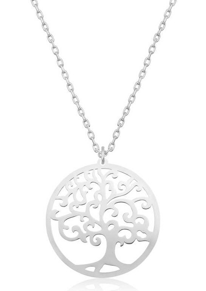 925 Ayar Gümüş Hayat Ağacı Kadın Gümüş Kolye T5513 (972972)