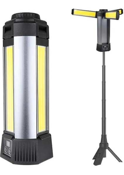 PM-24566 35 Watt USB - Type-C Girişli P50 ve Cob Ledli 3 Kanatlı Kollu Çalışma Lambası