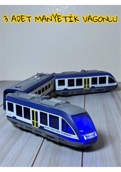 Uzaktan Kumandalı Müzikli LED Işıklı Manyetik Mıknatıslı Birleşim Yerleri 49 Parça 264 cm Tren Seti