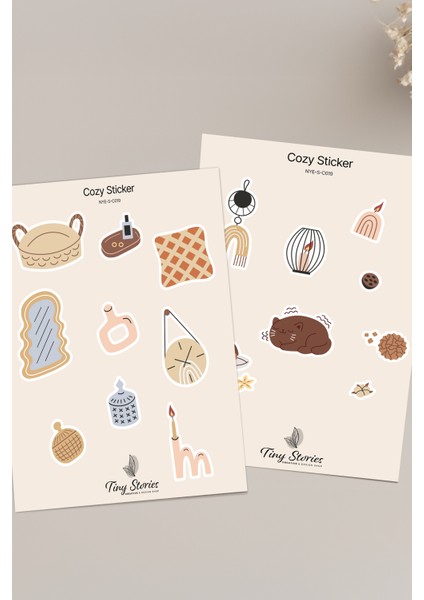 Cozy Temalı Sticker Seti - 6 Adet / Ajanda, Defter,bullet Journal,scrapbook fiyatları