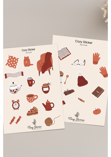 Cozy Temalı Sticker Seti - 6 Adet / Ajanda, Defter,bullet Journal,scrapbook fırsatları
