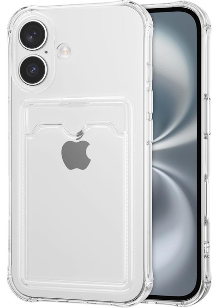 Apple iPhone 17 Kılıf Kartlıklı Anti Şok Korumalı Şeffaf Silikon Şeffaf Açık fiyatları
