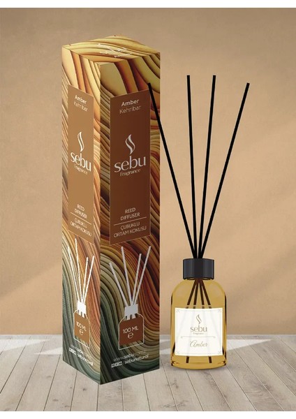 Kehribar Ortam Kokusu Bambu Çubuklu Sebu 100 ml