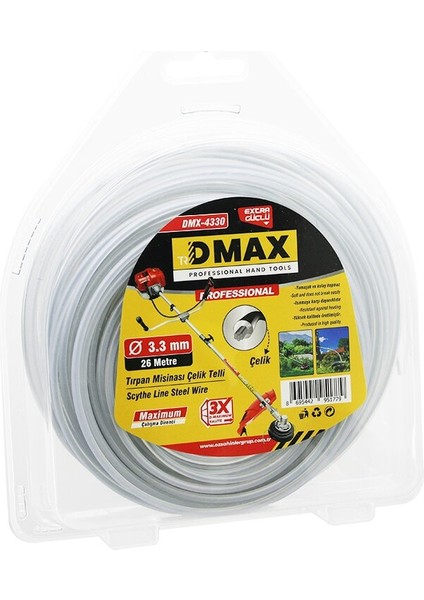 Çelik Telli Yuvarlak 3.3mm x 26MT Çim Biçme Tırpan Misinası (5224)