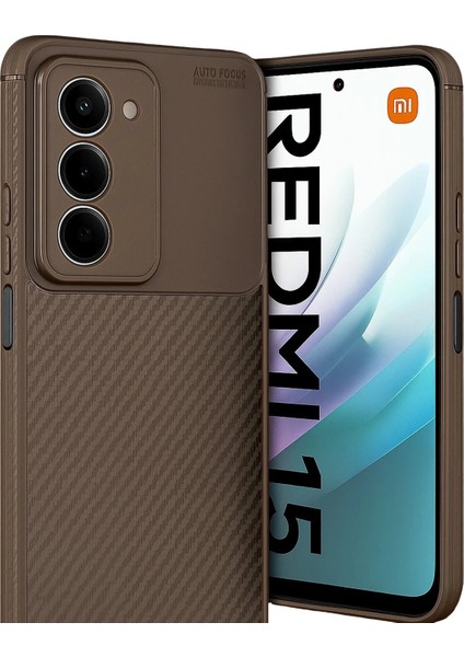 Xiaomi Redmi 15 4g Auto Focus Karbon Kapak - Kahverengi fiyatları