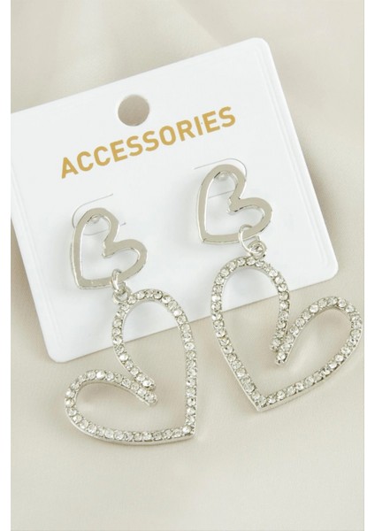 Kalp Yeni Sezon Taşlı Küpe