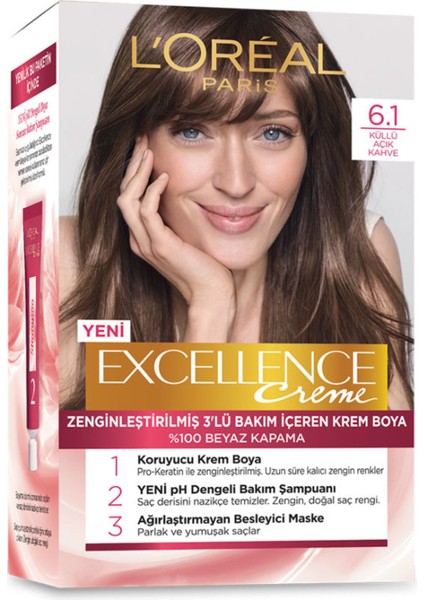 Excellence Creme 6.1 Küllü Açık Kahve Saç Boyası 192 ml