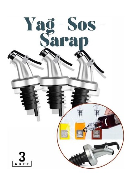 Şişe Tıpa Dağıtıcı Akış Seti 3'lü Biancolilla Design