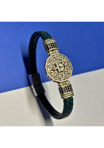 El Işçiliği ile Üretilmiş Hakiki Deri Erkek Bileklik