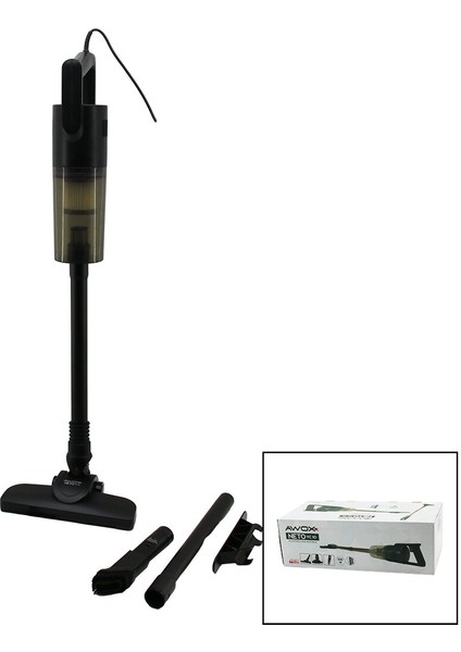 Awox Neto Vc-10 Siyah Metal Saplı Dik Elektrikli Süpürge 500W 5mt KABLOSAP=75+35=110CMHEPA Fi