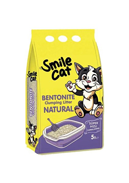 Smile Kedi Kumu Bentonit 5 Lt Natural (2 Adet)