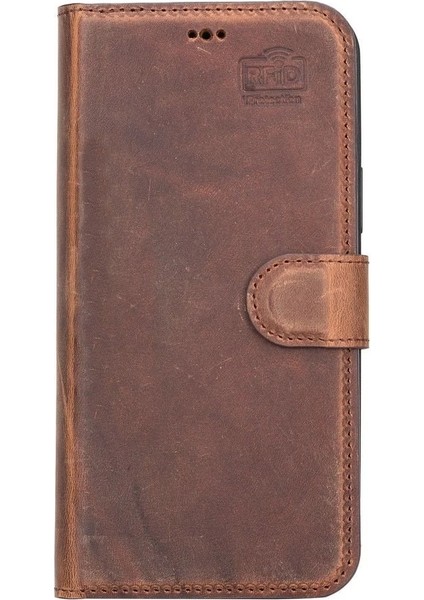 Apple iPhone 12 Pro Max Uyumlu Deri Cüzdanlı Kılıf Antik Kahve fırsatları