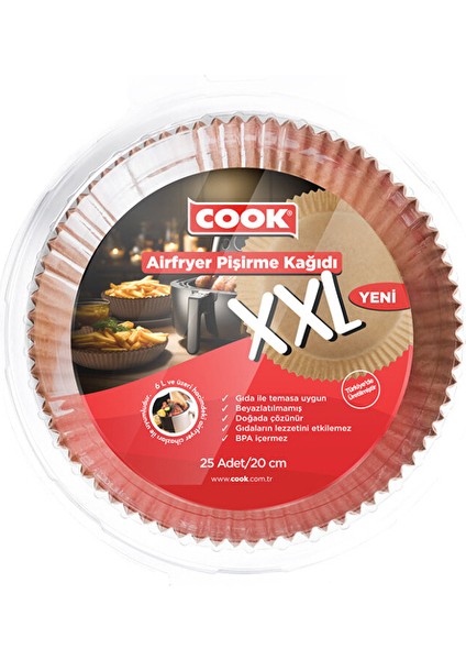 Airfryer Pişirme Kağıdı Xxl 25 Adet (2 Adet)