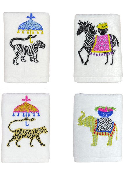 4´lü Dekoratif Safari Serisi El Havlusu Seti ( 30 x 50 ) modelleri