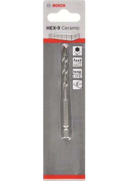 Bosch Hex-9 Ceremic Matkap Ucu 10X90 mm