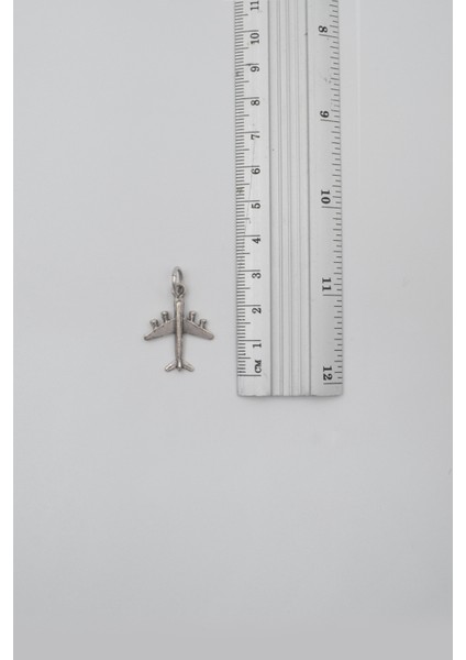 Küçük Uçak Örme Zincir Kolye - Antik Gümüş Kaplama - Kadın Erkek - 60 cm fırsatları
