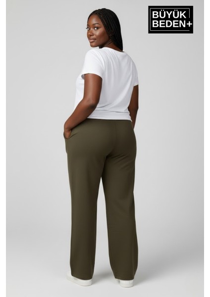 Kadın Büyük Beden Rahat Kesim Lastikli Bel Paça Reçmeli Eşofman Altı SPR26EAK952 fırsatları