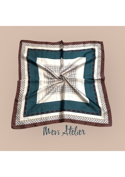 Renkli Çizgili Desenli Fular 70 x 70