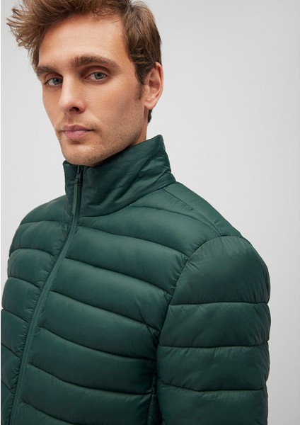 Dik Yaka Yeşil Şişme Mont 0110016-85173