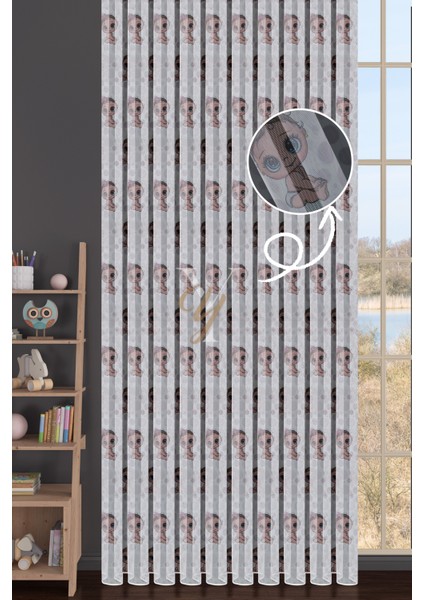 Baskılı Kurşunlu Grek Tül Perde Çocuk Bebek