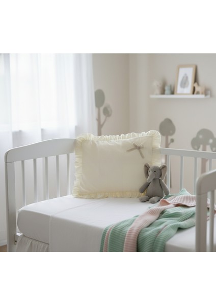 Lüks %100 Organik Pamuk, Fırfırlı, Bebek Yastık Kılıfı 35X45 cm fiyatları