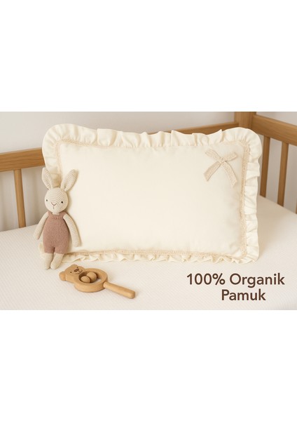 Lüks %100 Organik Pamuk, Fırfırlı, Bebek Yastık Kılıfı 35X45 cm modelleri