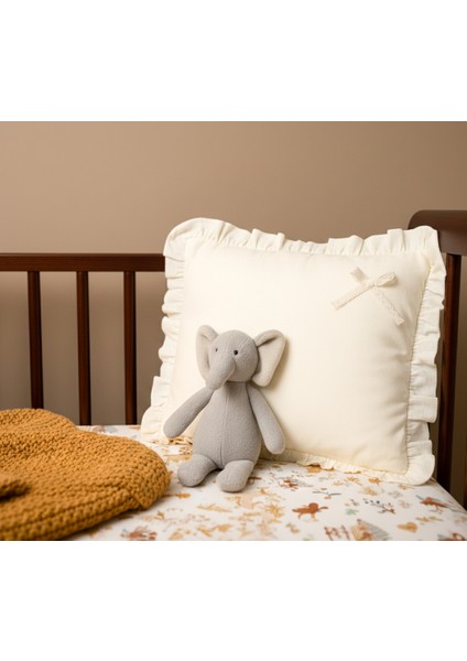 Lüks %100 Organik Pamuk, Fırfırlı, Bebek Yastık Kılıfı 35X45 cm indirimleri