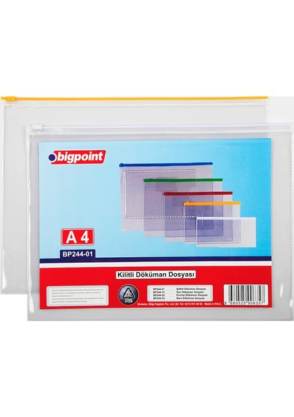 Kilitli Döküman Dosyası A4 Pvc Sarı 12'li Poşet fiyatları