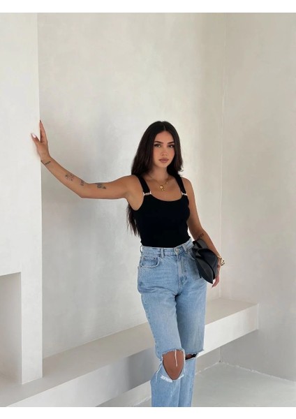 Ottoman Toka Askılı Bluz Siyah S4194 indirimleri