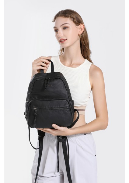 Barcelona Orta Boy Çok Cepli Yumuşak Tasarım Spor ve Günlük Kadın Sırt Çantası Siyah fırsatları