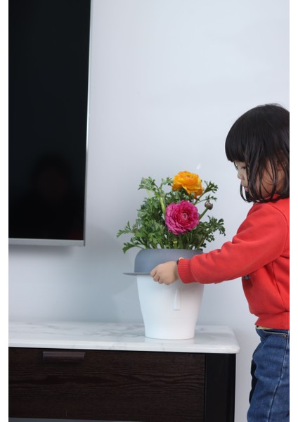 Dekoratif Mini Kendini Sulayan Akıllı Saksı (Küçük Boy)