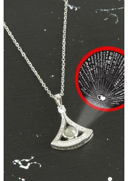 Ieg Oval Lüks Çelik Kolye 100 Dilde Seni Seviyorum