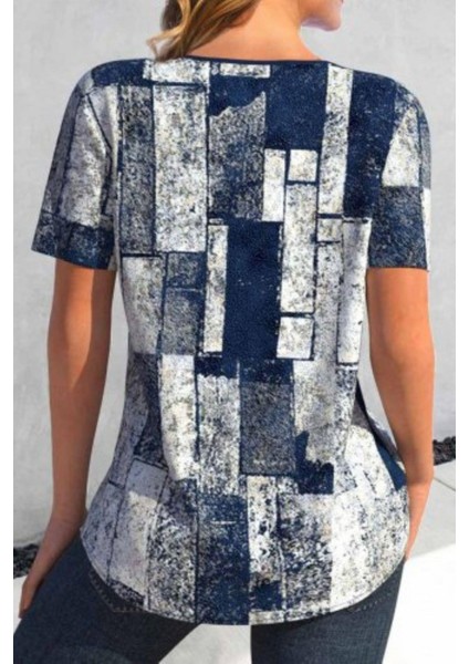 Kısa Kollu Bağcık Detaylı Süprem Bluz - Lacivert fiyatları