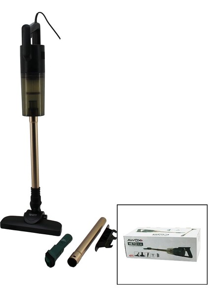 Awox Neto Vc-10 Gold Metal Saplı Dik Elektrikli Süpürge 500W 5mt KABLOSAP=75+35=110CMHEPA Filt