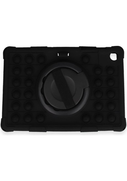 CPT83 Samsung Galaxy Tab A9 Plus Kılıf Patpat El Tutma Aparatlı Standlı Tablet Silikon - Siyah