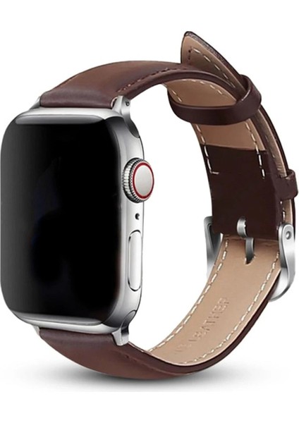 CPT83 Apple Watch 42MM NL26 Deri Kordon - Kahverengi