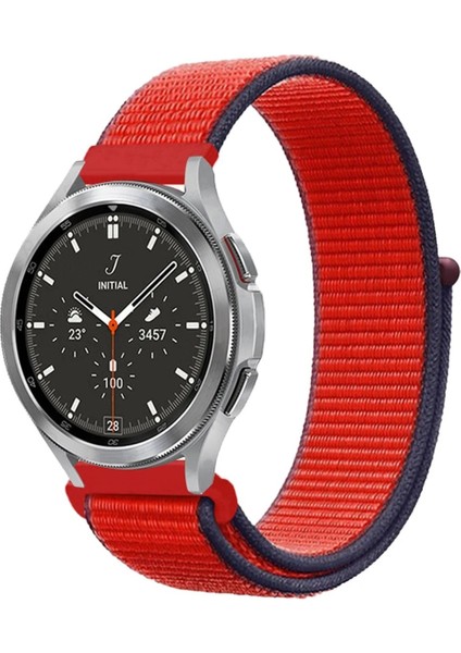 CPT83 Watch 22MM Hasırlı Cırtcırtlı Kordon - Kırmızı