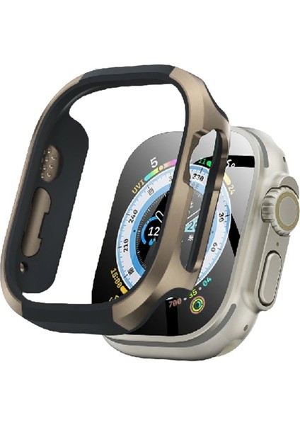 CPT83 Apple Watch Ultra 49MM Mo-Wt3 Alüminyum Camlı Kasa Ekran Koruyucu - Gold