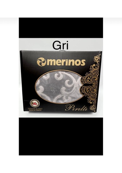 Pırıltı Embos Çift Kişilik Battaniye -Gri Antrasit